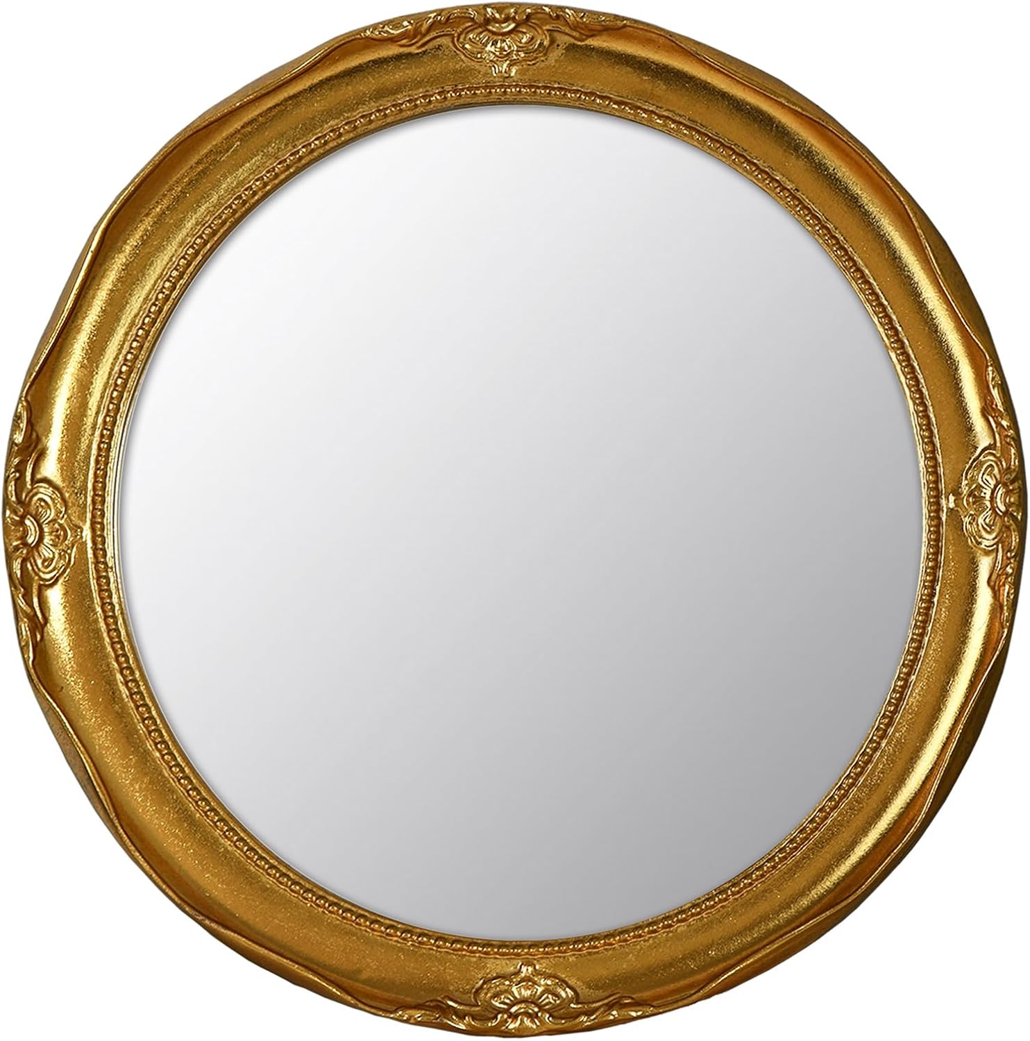 Funerom Vintage Decorative Wall Mirror Hanging Mirror Round (Gold, 12.2 inch)