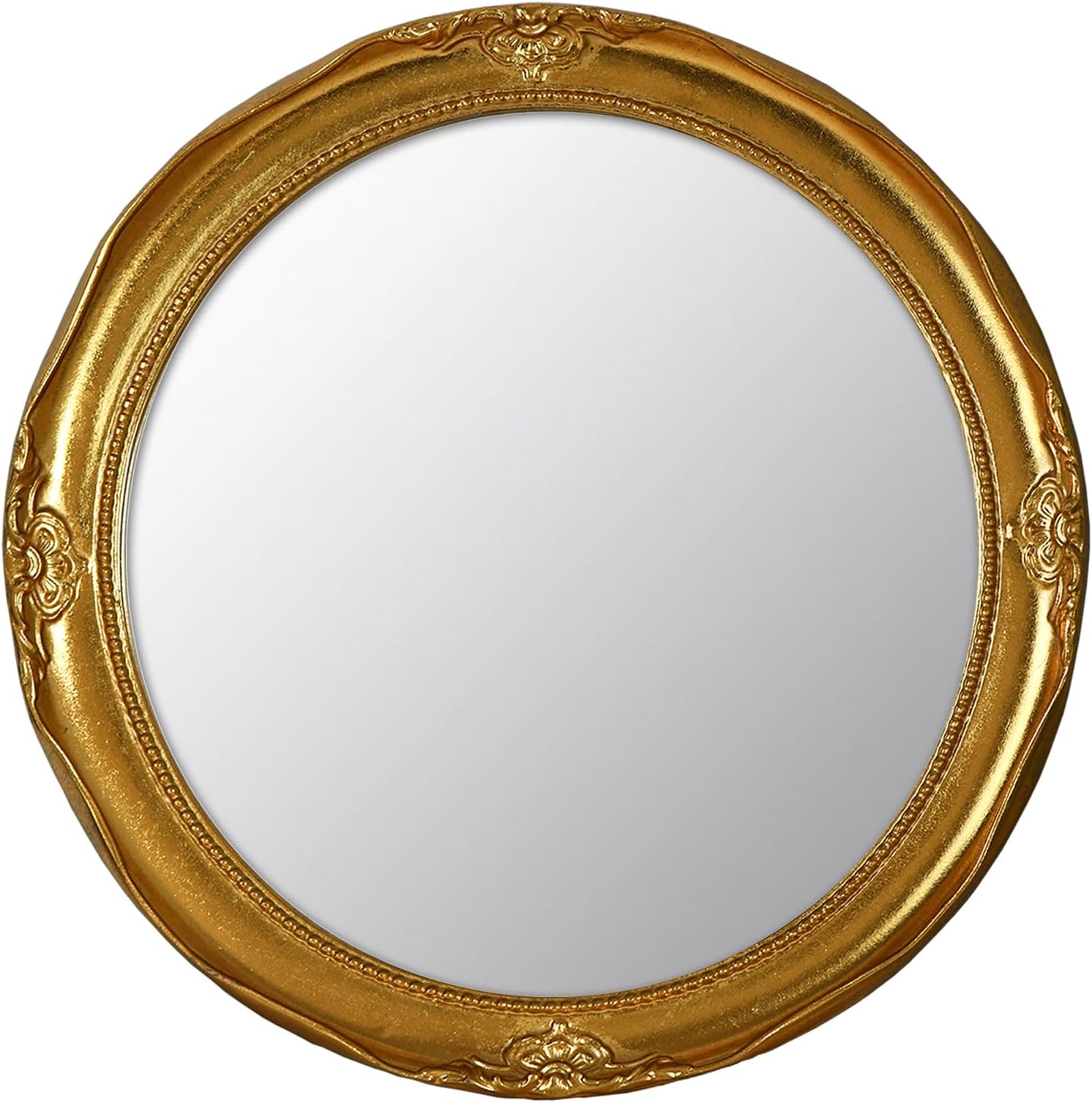 Vintage Decorative Wall Mirror Hanging Mirror Round (Gold, 12.2 inch)