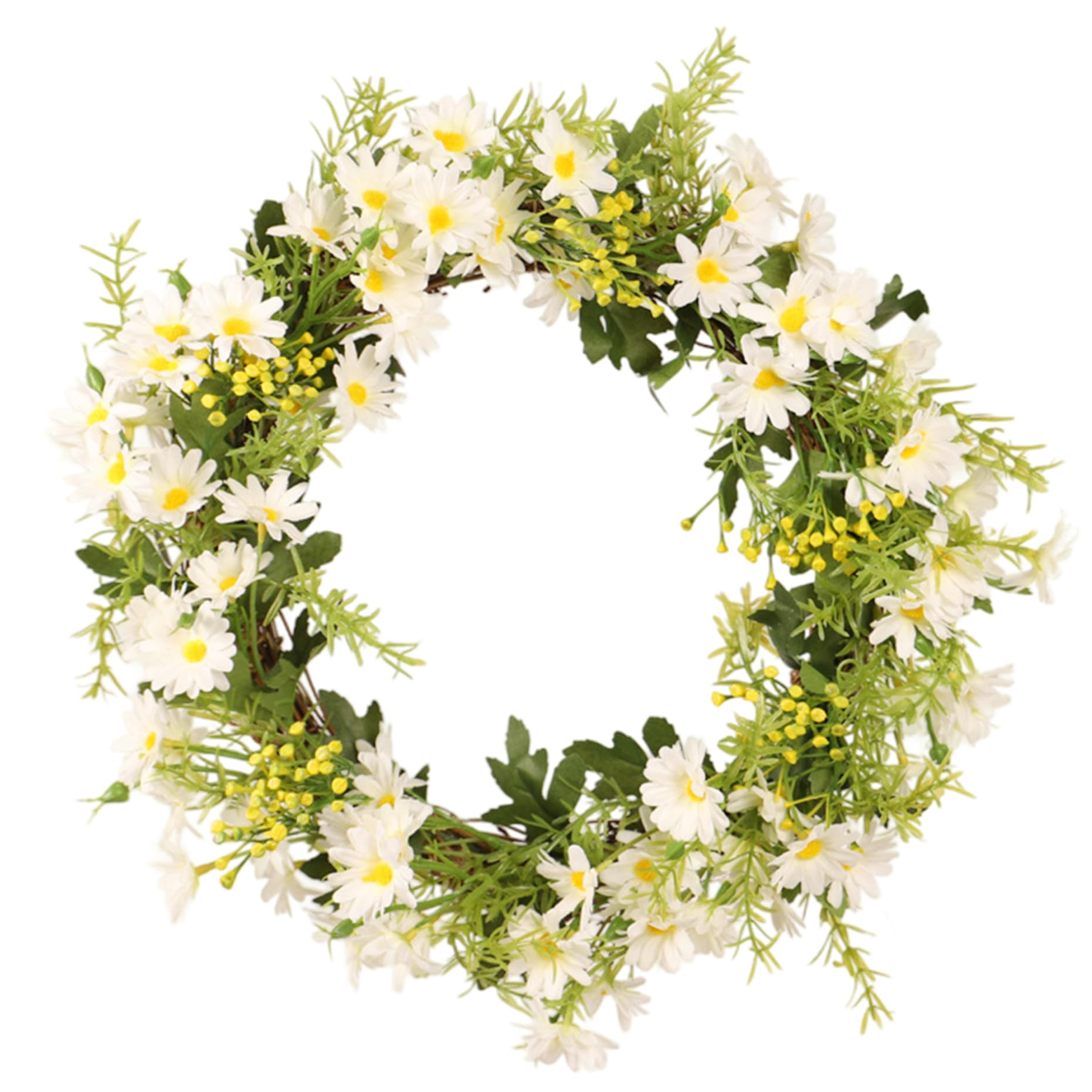 Couronne de marguerites artificielles sans entretien pour decoration interieure et exterieure