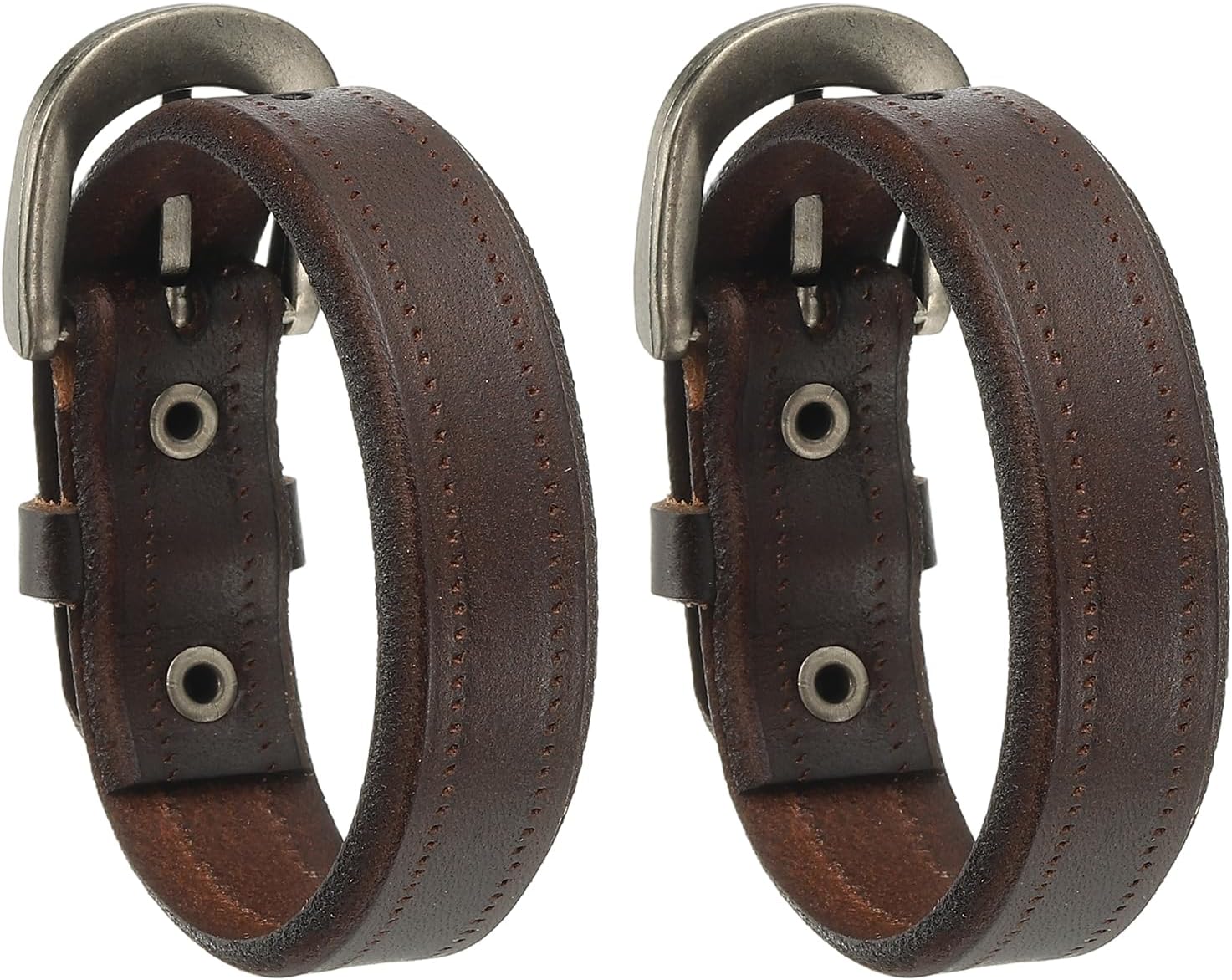 PATIKIL Leather Belt Bracelet, Men Thin Buckle Wristband Buckle Wristband for Men Women Vintage Cuff Leather Bracelet