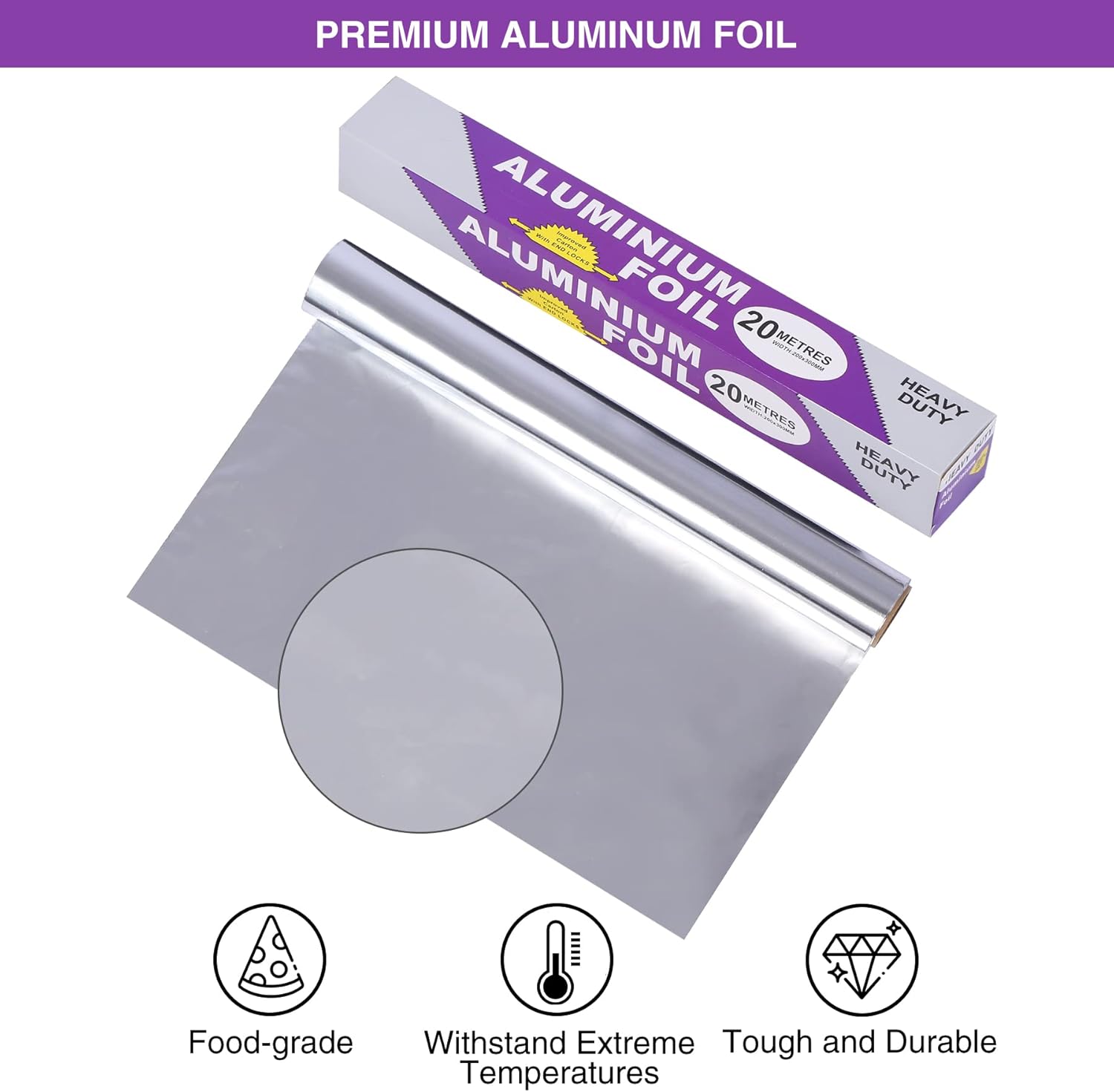 Lineslife Aluminum Foil, Heavy Duty Non-Stick Aluminum Foil Wrap, 12"x65' Foil Aluminum Roll, 65 Sq Ft (Pack of 4) : Health & Household