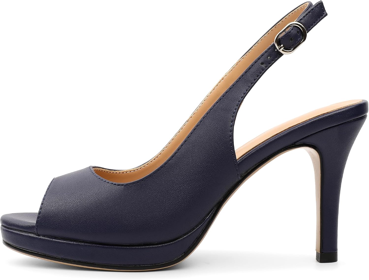 Joseywade Women's Peep Toe Platform Slingback Heels 3.5 Inch High Heel Dress Shoes