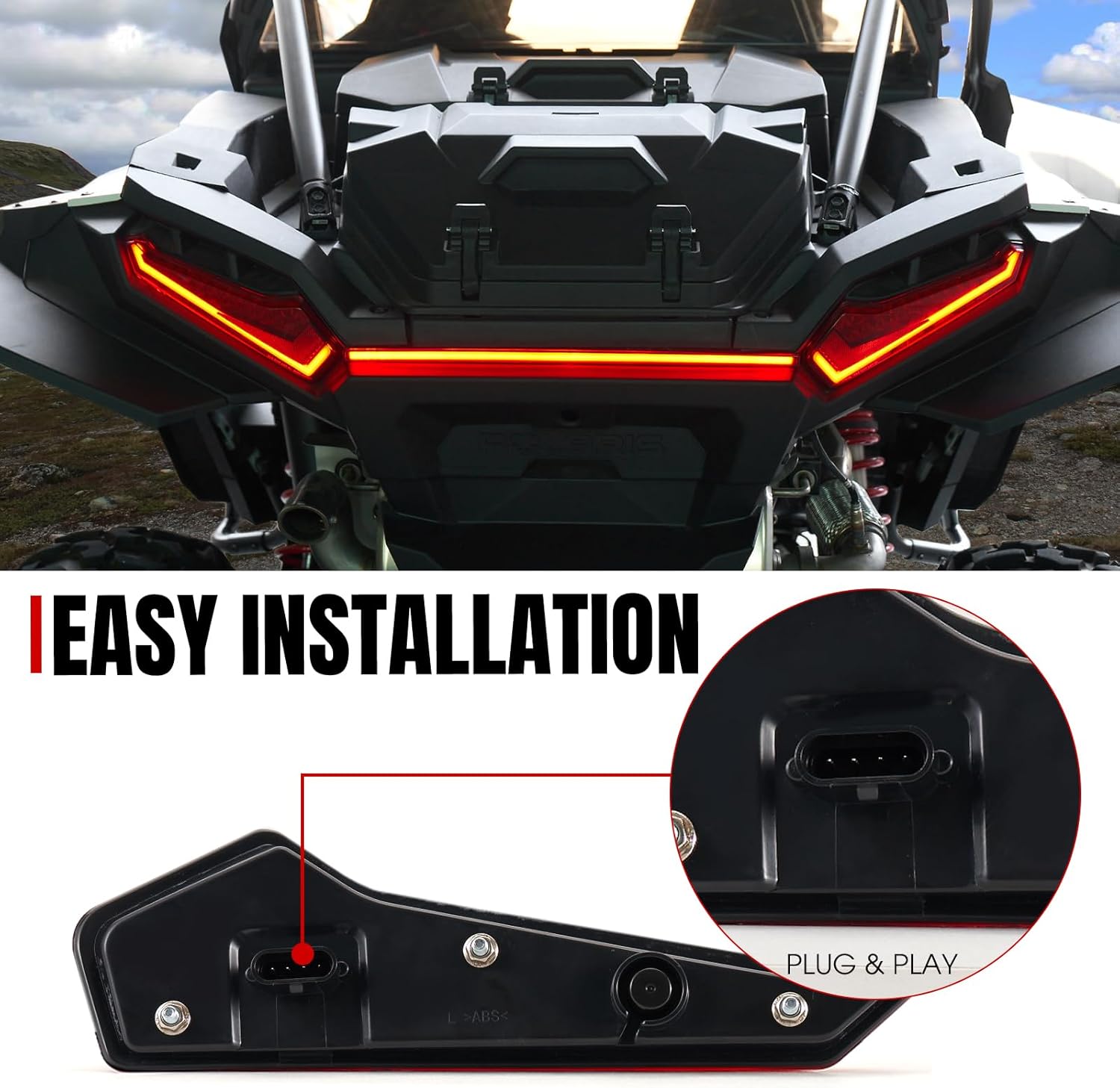 HAKA TOUGH Led Tail Lights for Polaris RZR XP 1000 Accessories 2024 2025, Red Brake Stop Lights Led Taillights for Polaris RZR XP 1000/XP 4 1000 Accessories 2024 2025, 2PCS, Replace #2415182, 2415183