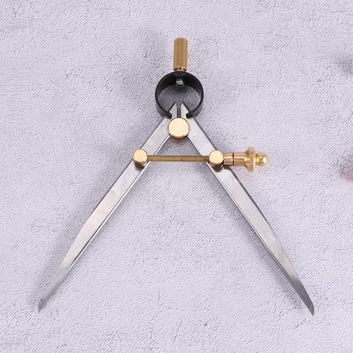 TOYANDONA Compas à Ressort Outil Réglable en Acier Carbone et Cuivre Argenté pour Marquage et Décoration du Cuir, pour DIY et Couture Artisanale