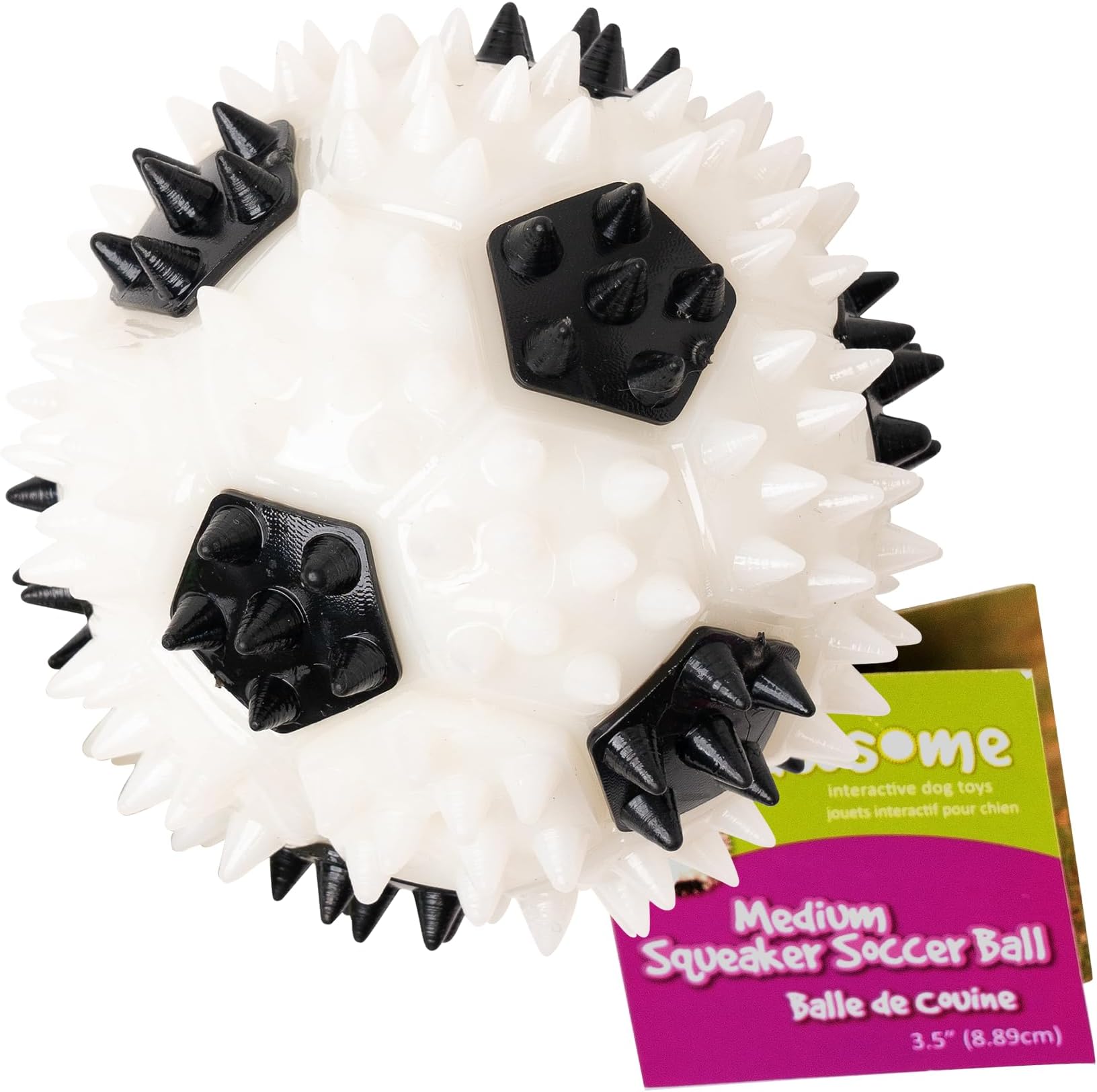 3.5” Squeaker Soccer Ball Dog Toy - Medium, Promotes Dental and Gum Health for Your Pet, Colors Will Vary, All Breed Sizes