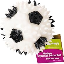 Gnawsome Squeaker Soccer Ball Dog Toy - Medium, Promotes Dental and Gum Health for Your Pet, Colors Will Vary, All Breed Sizes, 3.5" Pack of 12