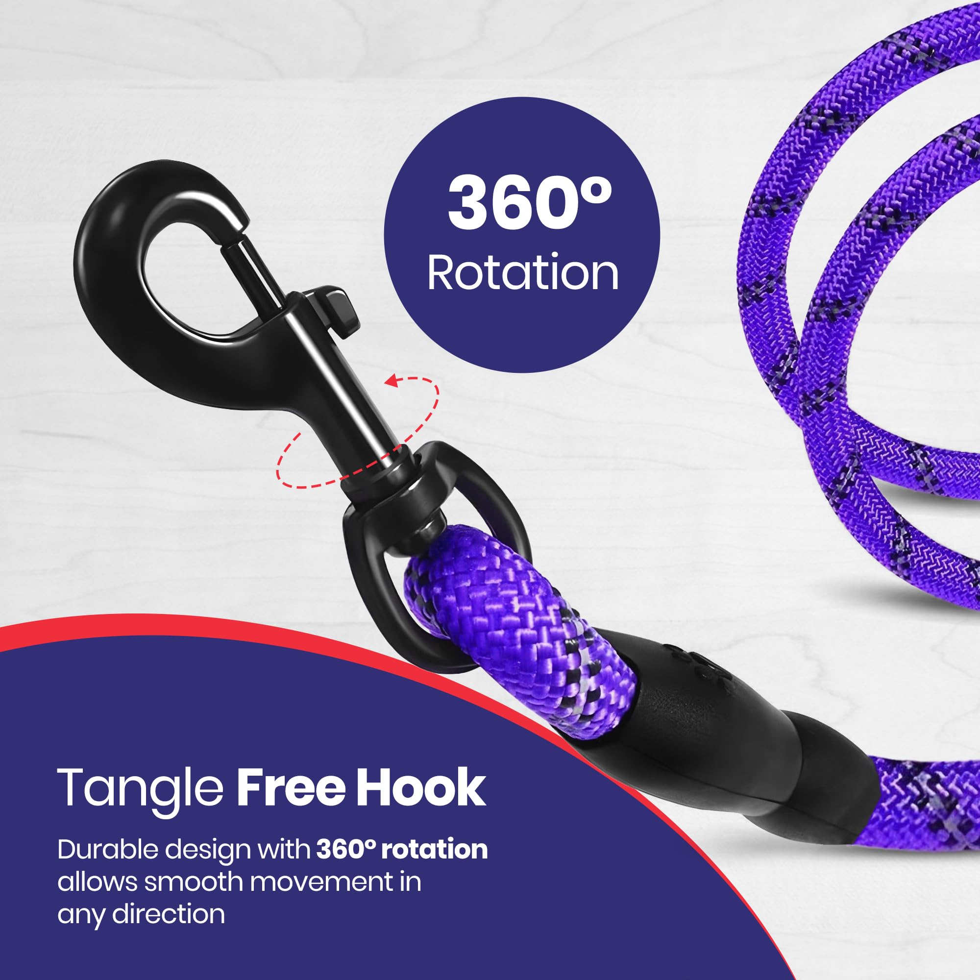 EVOOK Dog Lead -Reflective Dog Leash with Soft Padded Handle, Durable & Lightweight, 1.0cm Width, Multi-Coloured for Dogs (Blue, 1.5m) - Image 4