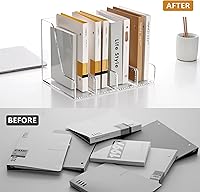 Vista 8 de SANRUI Acrylic File Organizer, Clear Desk Organizer and Storage Bins Holding for Folders, Binders, Notebooks, Envelopes, Multi-purpose Magazine File