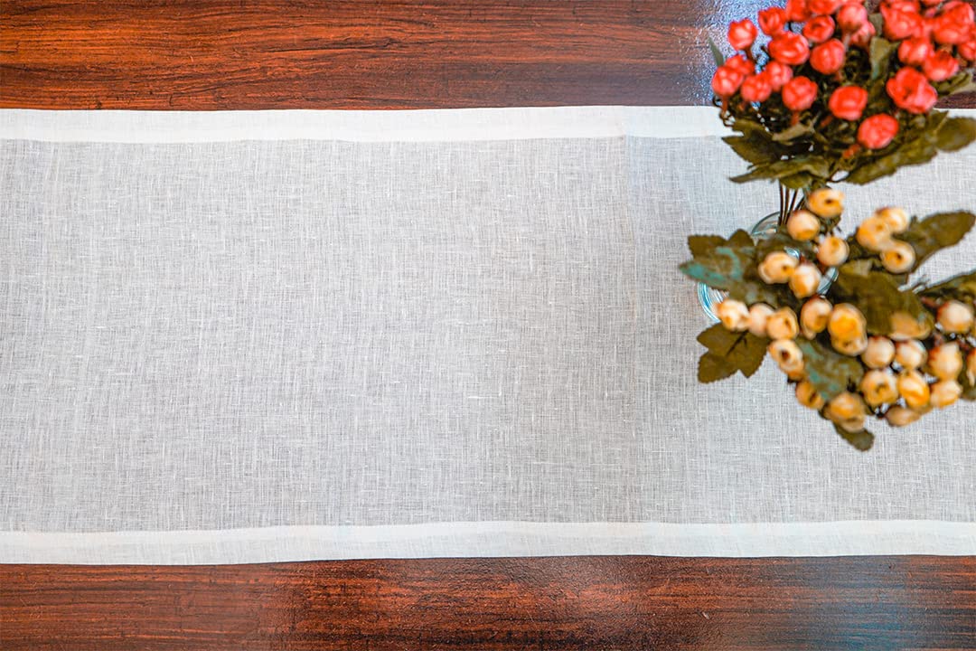 Cloud fino Pure Linen Table Runner (14x72), 100% French Flax Stone Washed for Softness and Durability Handcrafted, Classic Zigzag Stich, Machine Washable Fabric Table Runner.(White) (B0B55CQ3KQ) Amazon Price History, Amazon Price Tracker