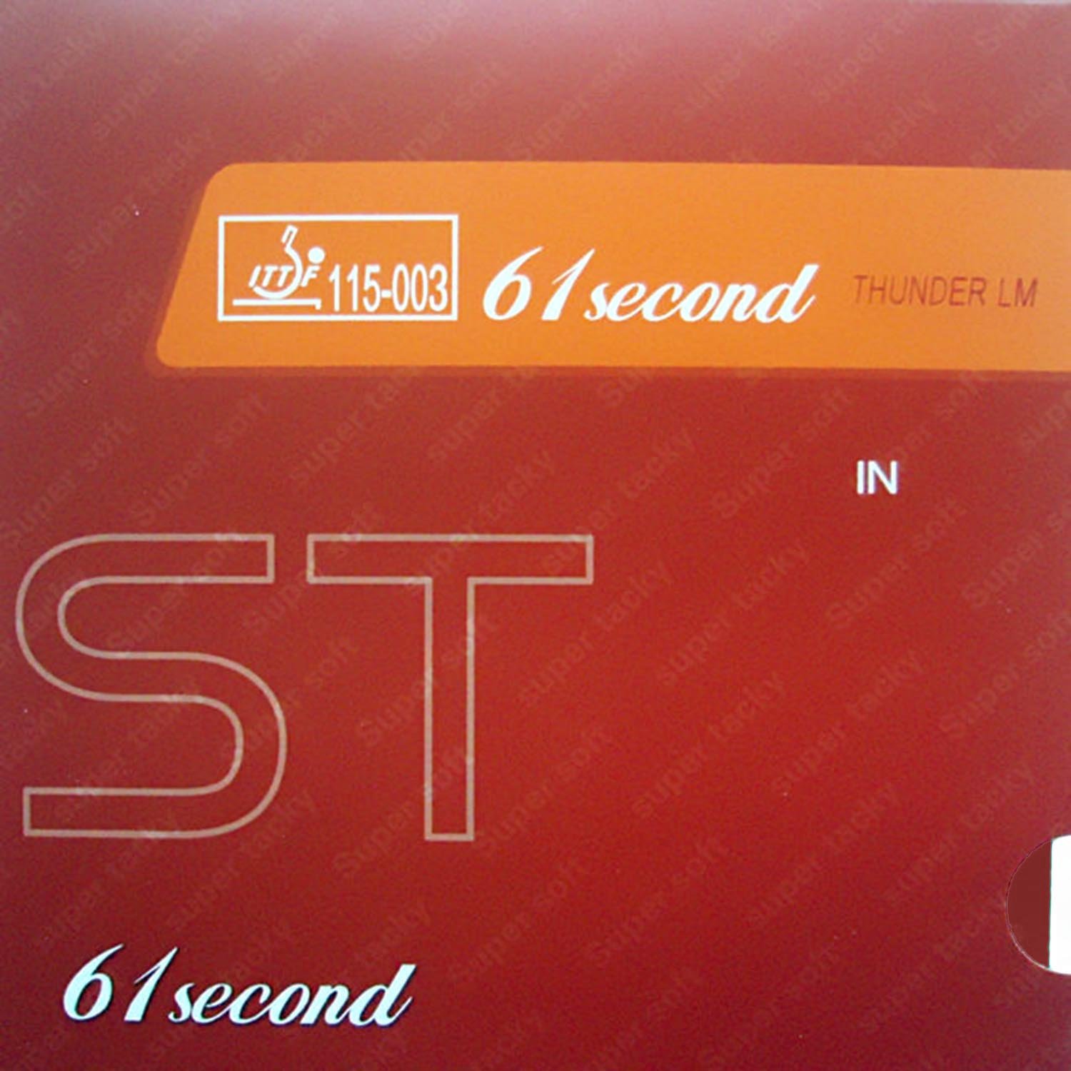 61second LM ST (Super Soft & Super Tacky) Pips-in Table Tennis (Ping Pong) Rubber with Sponge (red 2.2mm 40°)