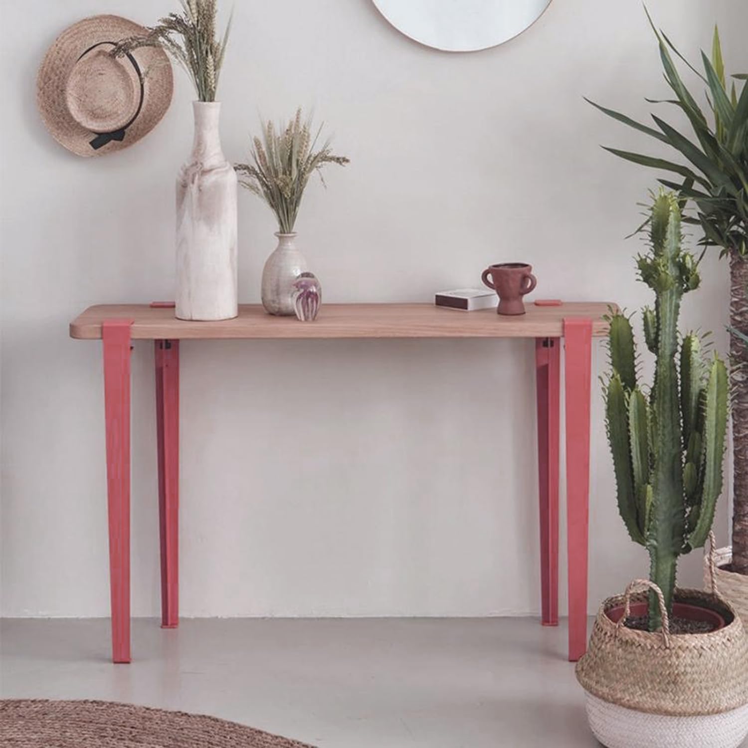 4x Gambe Regolabili con Morsetto da Tavolo Metallo,Piedini per Mobili in Ferro,Piedi per Tavolo da Pranzo a forma di F,per Console Mobili,Tavolino,Design senza perforazioni (76cm(30in),Pink)
