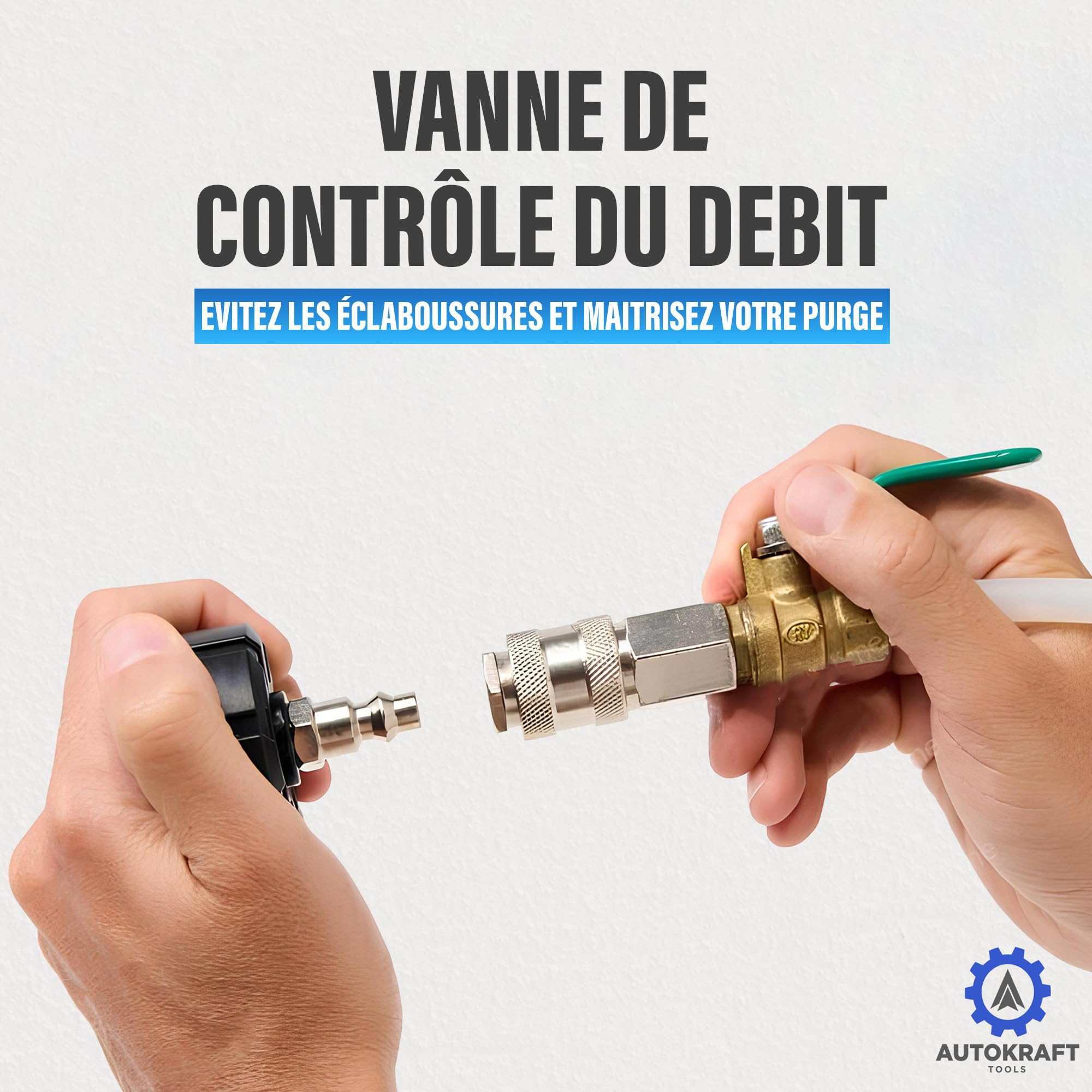 Purgeur de Frein 3L - Pompe renforcée en métal - Valve de Contrôle du Débit - Adaptateur Universel E20 - Entonnoir et Gants de Sécurité Offerts - Bouteille de Collecte 1L