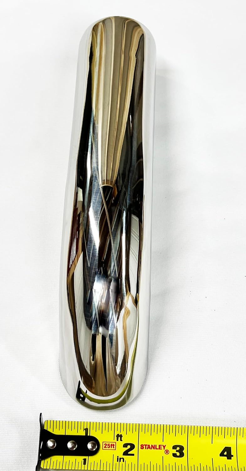 Exhaust Tip 2.00" Inlet 2.00" X 9.00" Long Turndown WCRTD200-200-SS Chrome 304 Stainless Steel Wesdon Exhaust Tip