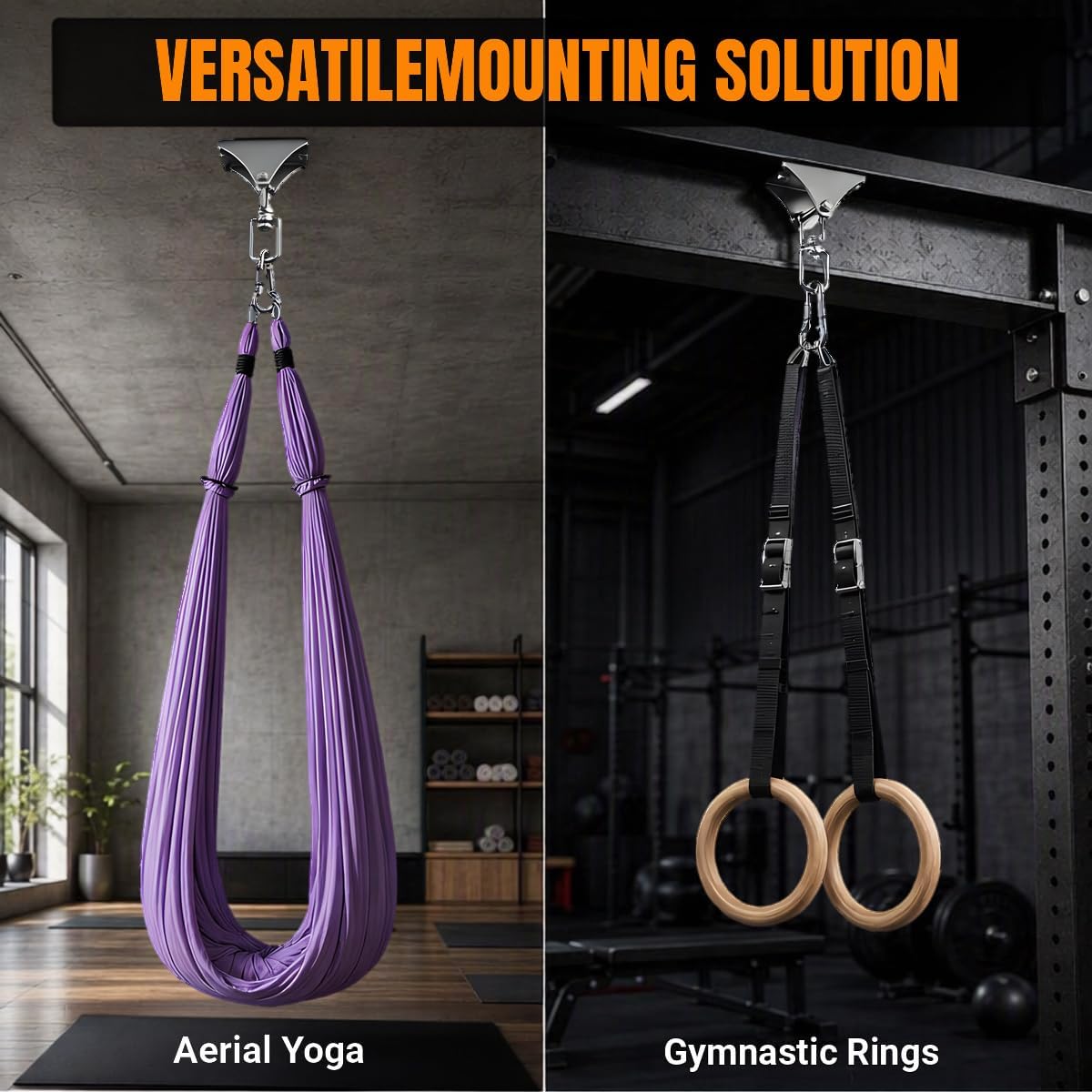 Punching Bag Hanger, Heavy Bag Mount 300 LBS Capacity, 360° Swivel Hook for Boxing Training Bags, Wall or Ceiling Installation