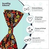Vista 5 de Huxley & Kent Corbatín para mascotas para perros y gatos - Accesorio de collar ajustable de gancho y bucle para otoño - Lindo y cómodo para fiestas