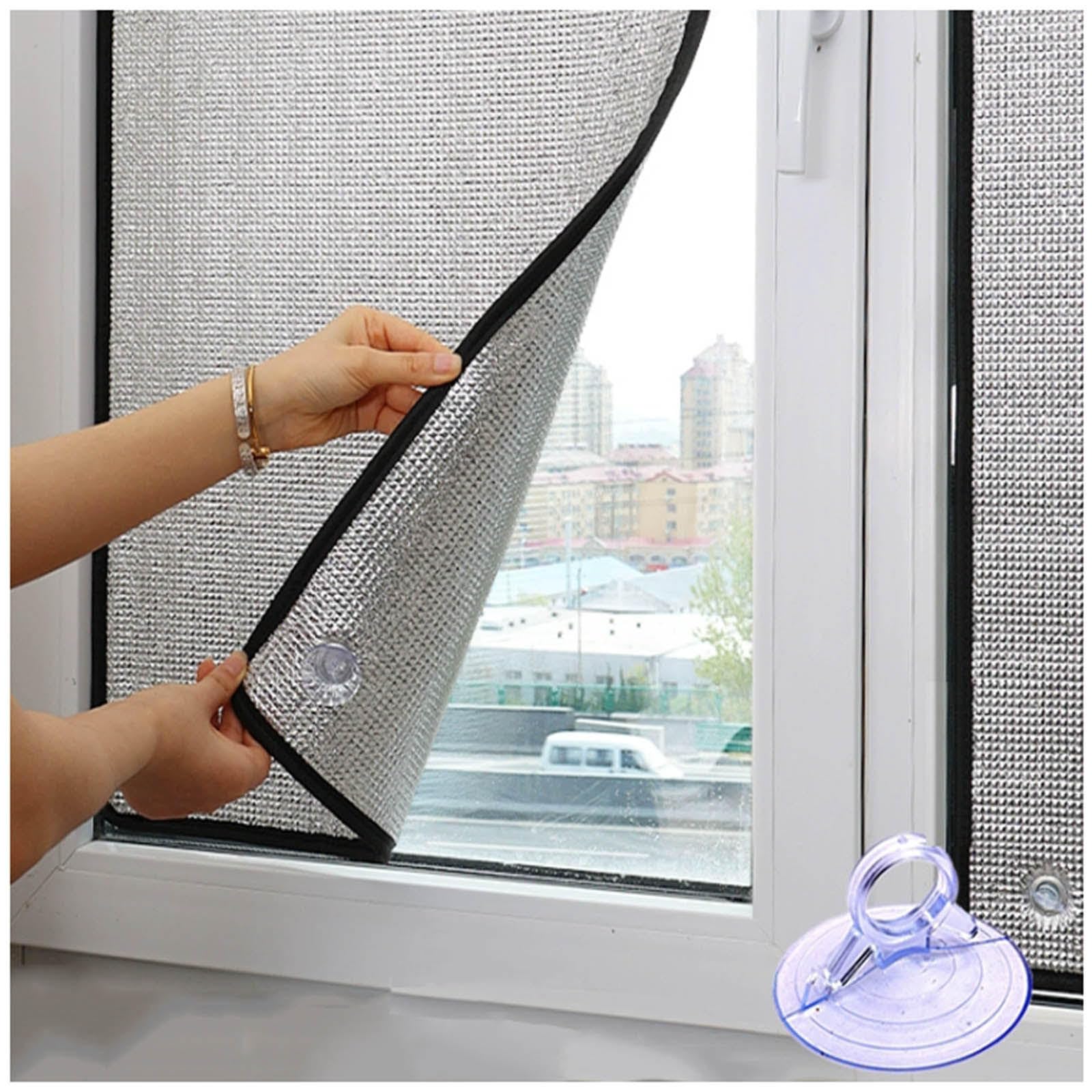 Película para Ventanas Blackout Total, Película Antideslumbrante, Película Protección Solar, Película De Ventanas Reflectante Anti-UV, Película Aislante De Aluminio 8mm,WxH-120x220cm/47 * 87in
