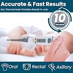 BIOS Diagnostics Flexible Fast Read Thermometer, 10 Second Reading, for Oral, Rectal and Axillary, Fever Alarm, Auto Shut Off