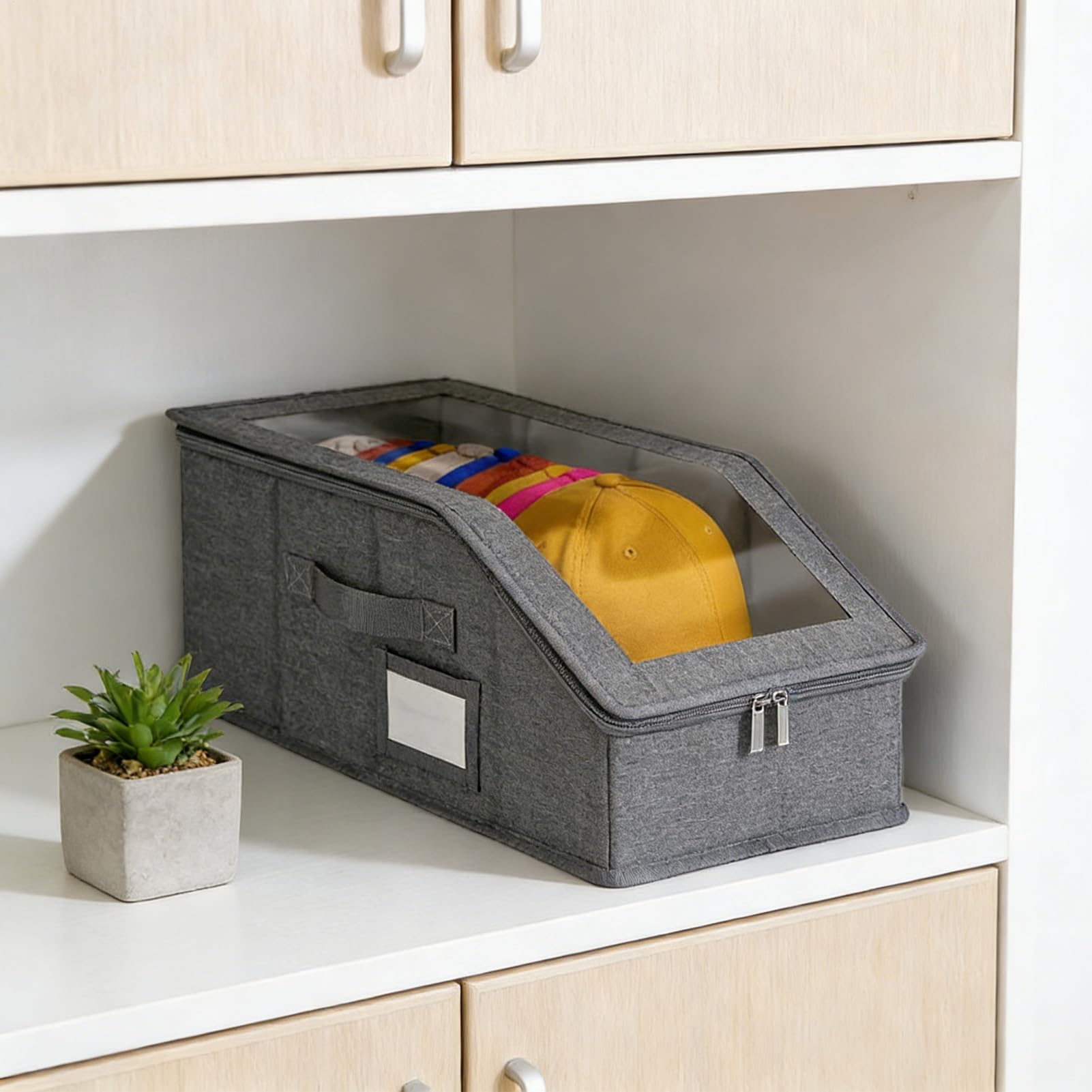 Genérico Organiseur de chapeaux - Grande trousse de 2 pièces anti-poussière avec grande capacité | Capacité pour 28 chapeaux pour armoire, chambre, salon, armoire, vêtements et