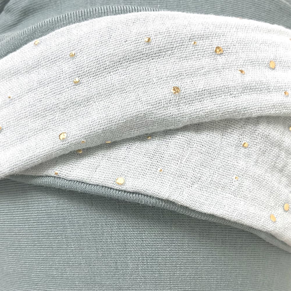 CAREBELL Elegance Aguamarina Gold - Turbante Gorro oncologico de bambú para quimioterapia o Alopecia