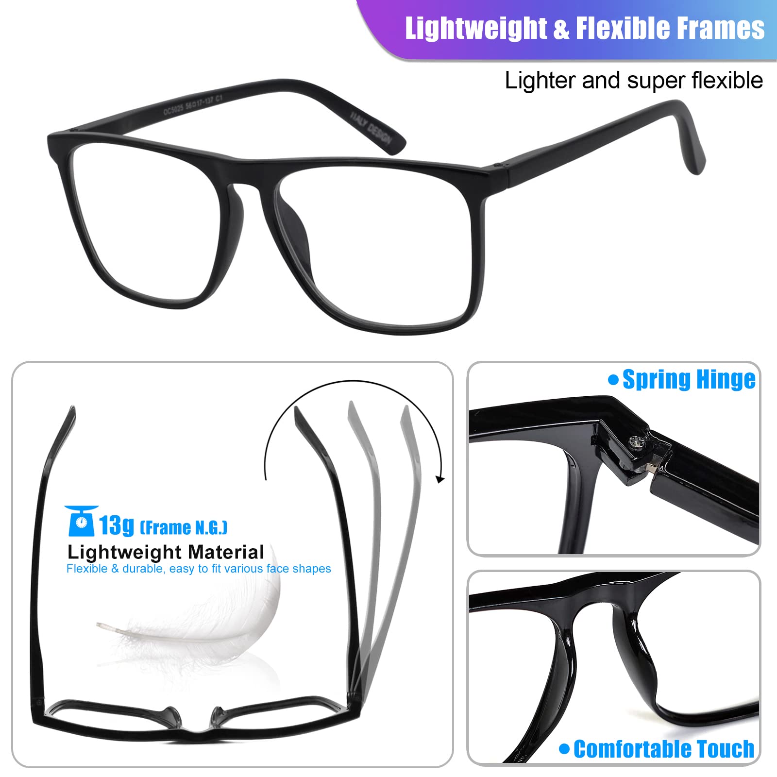 Amazon.com: WEMOOTANTS Oversized 3.00 Reading Glasses Men 