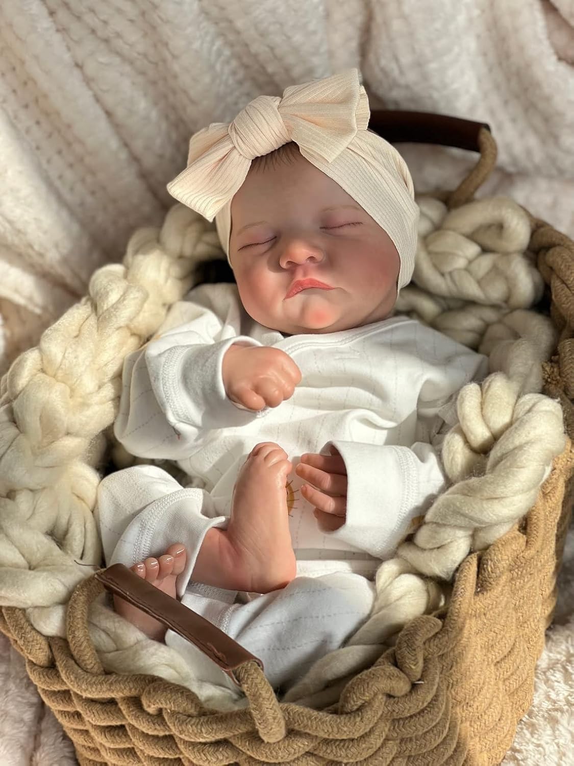 TKYFOYS Reborn-Baby Dolls 19 Inch Reborn Dolls Realistic Newborn Baby Dolls Body Poseable Soft Vinyl Body Girl Like a Lifelike Baby with Feeding Kit Gift Box for Kids - Image 3