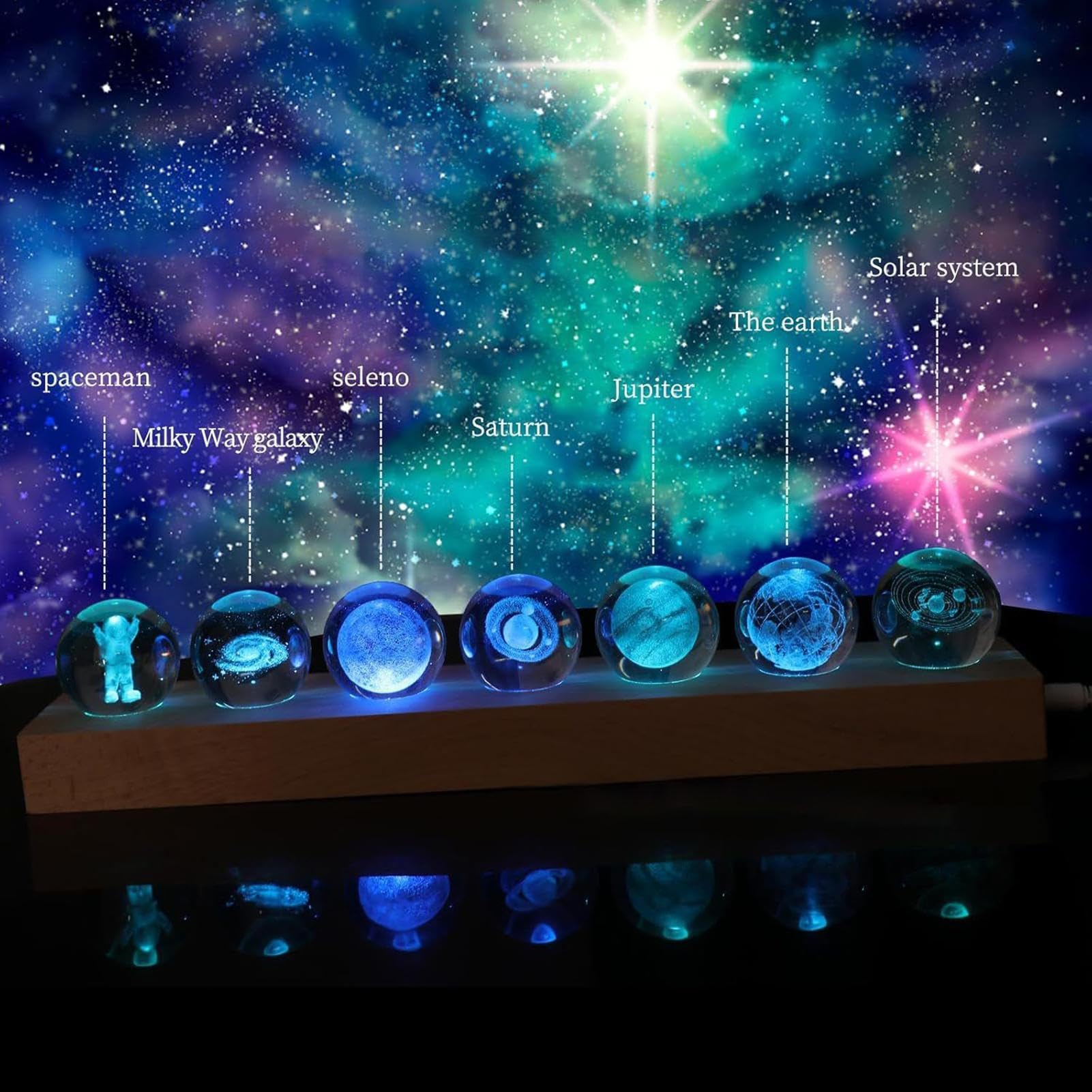Générique Lampada da Notte | Decorazione Lampada Da Notte Palla | Compagno di Meditazione e Decorazione Fata per Casa, Studenti e Amanti di Astronomia
