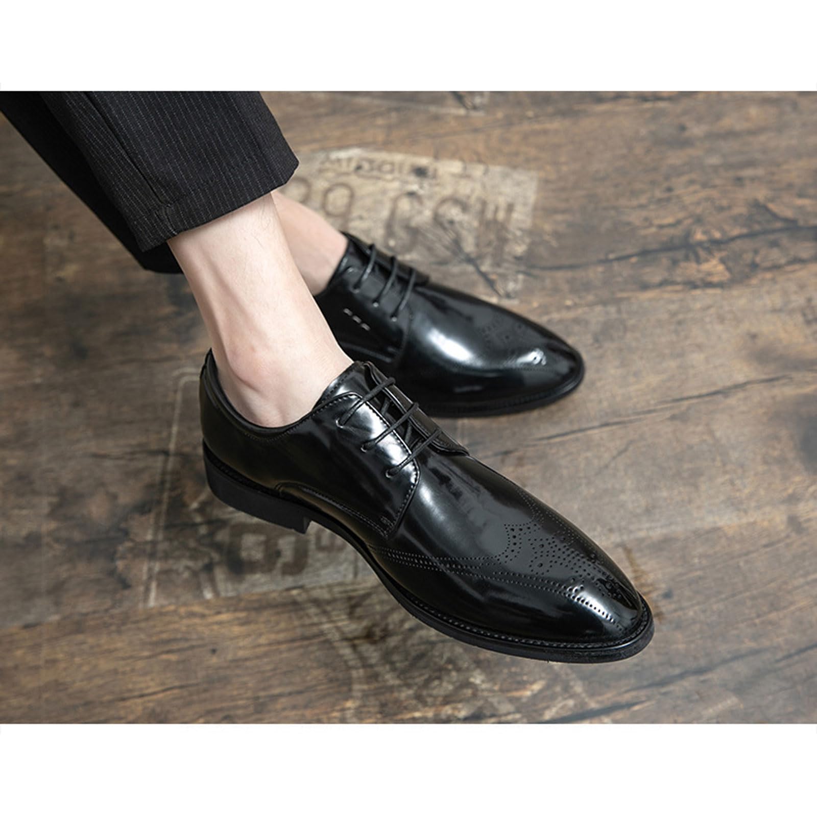 Scarpe da Lavoro retrò da Uomo Comode Classiche Stringate Oxford Brogue
