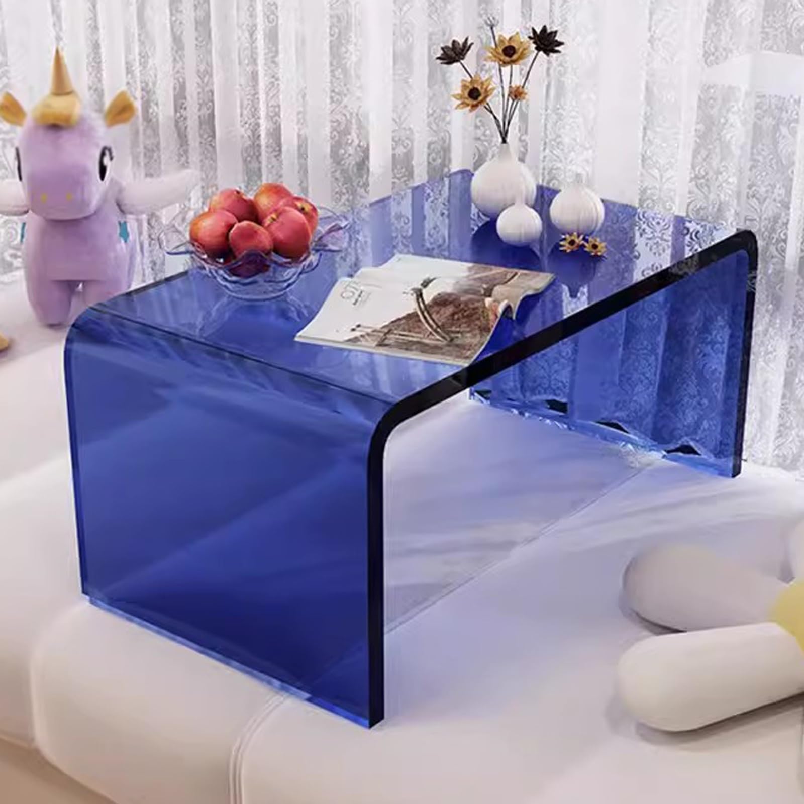 Amazon.com: Coffee Table, C-Shaped Clear Acrylic Side Table, 12mm