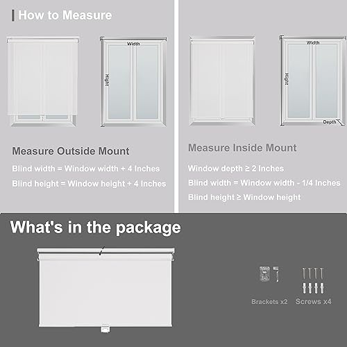 Miniatura 8 de Boolegon Persianas enrollables opacas para ventanas, sin cordón, con aislamiento térmico, protección UV, persianas de tela para puerta francesa,