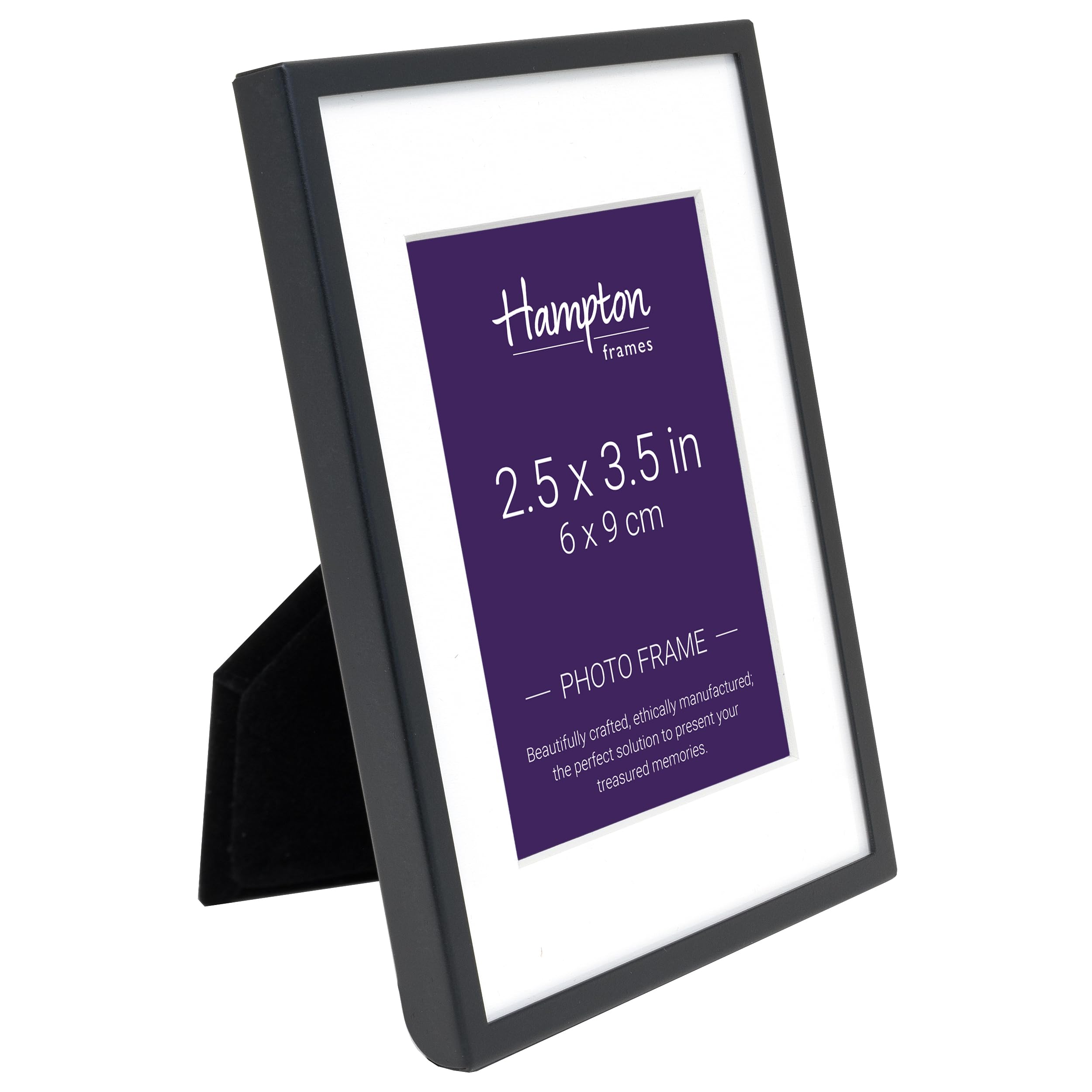 Hampton Frames MADRID Narrow Profile Photo Frame With Bevel Mount Matt Black 6x8 (15x20cm) M138B68 - View #6