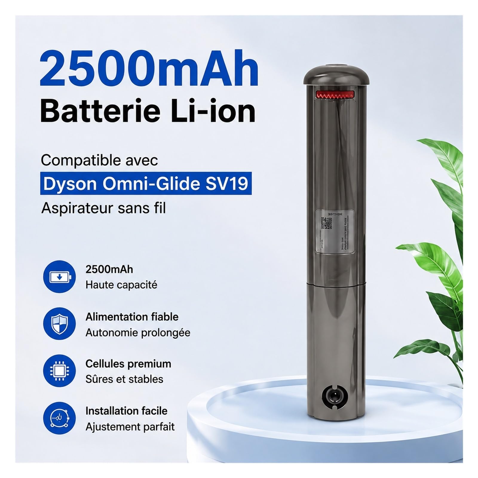 Batterie 2500mAh De Remplacement Compatible Avec Dyson Omni-Glide SV19