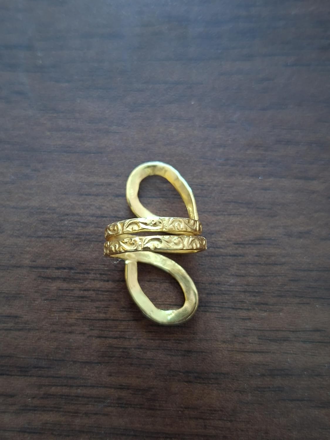 Yellow Gold Field Arthritis Splint Ring, Adjustable PIP or DIP Joint Swan Neck Support, Trigger Brace, Mothers Day Gift, Designer Handmade jewelry