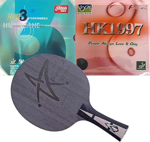 Yinhe Uranus.2 U-2 Hoja de tenis con DHS NEO Hurricane 3 y Palio HK1997 espinillas en goma de PingPong con esponja Shakehand mango largo FL (FL con