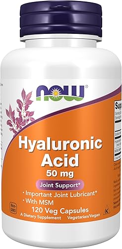 Now Foods HYALURONIC ACID 50mg WITH MSM - 120 veg caps