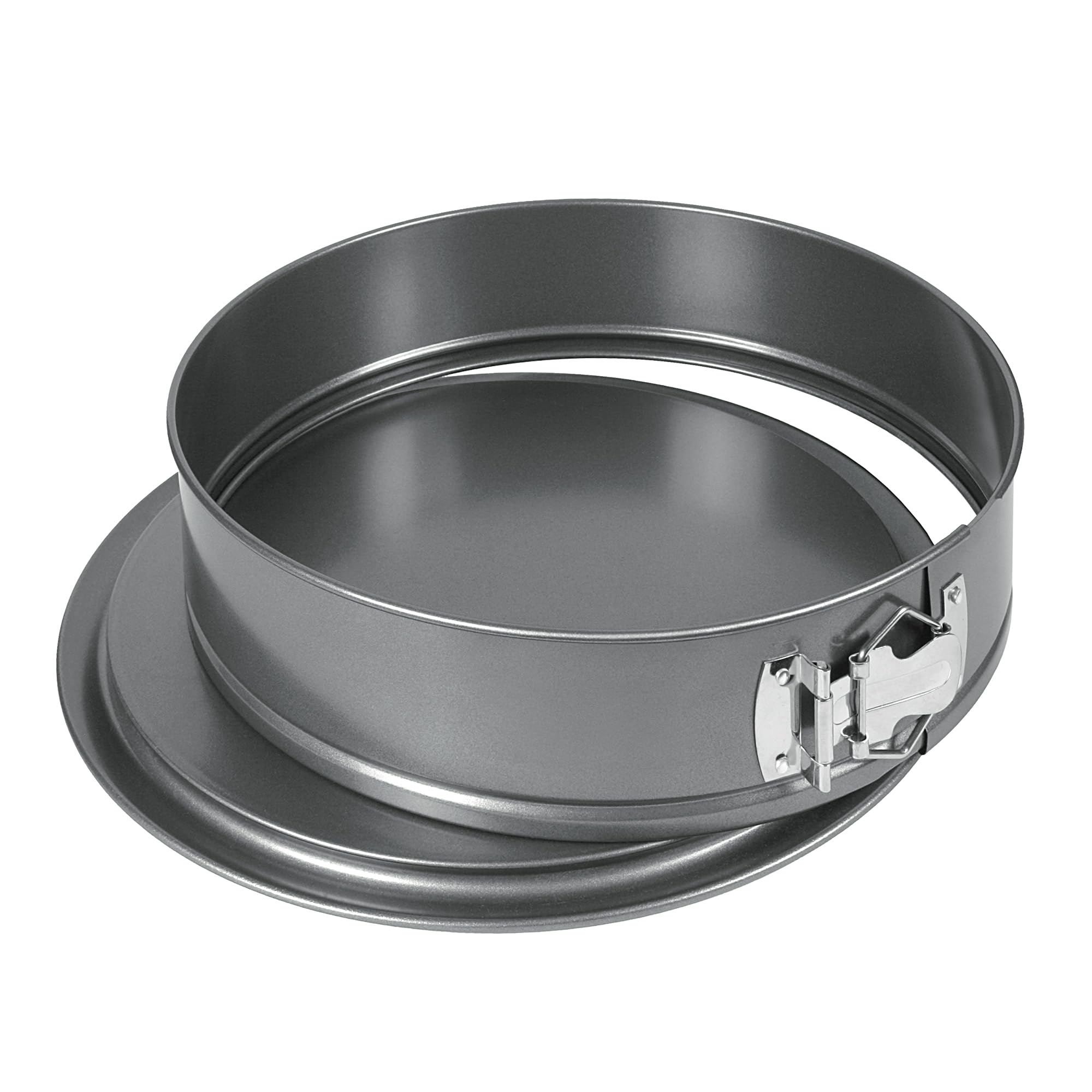 wenco Molde desmontable de 28 cm de diámetro, molde redondo de acero antiadherente, borde a prueba de fugas, 7,5 cm de alto, perfecto para tartas, tartas y quiches, cierre ergonómico de acero