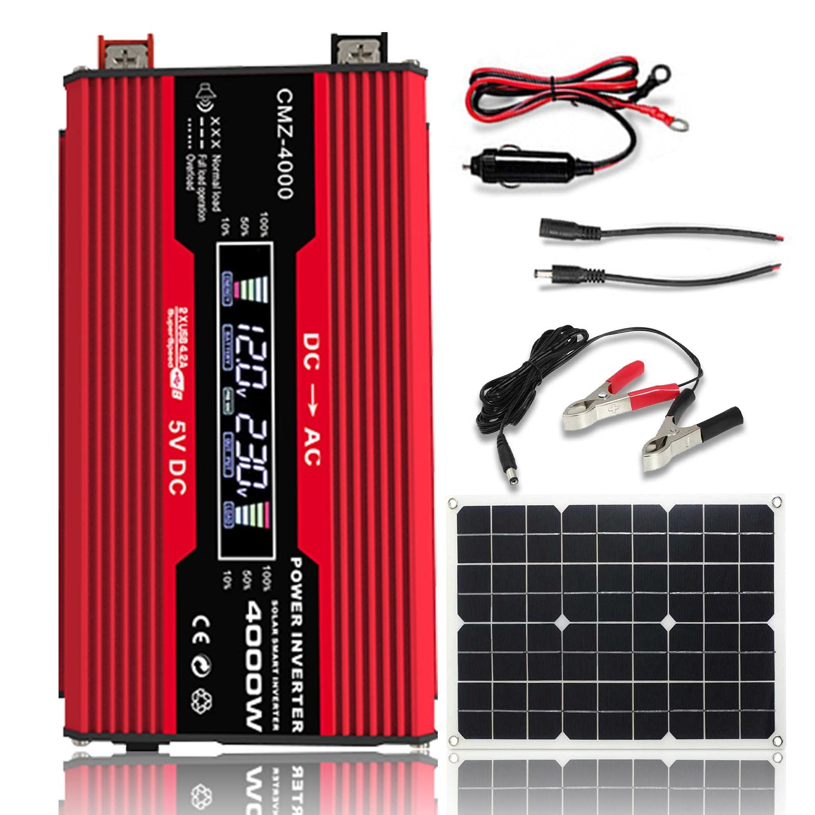 Keptfeet Kit Pannello Solare - Pacco batterie per Pannelli | Pacco Batteria Solare Mobile monocristallino del Pannello Solare per Campeggio all'aperto del Furgone di RV con Pannello 18w