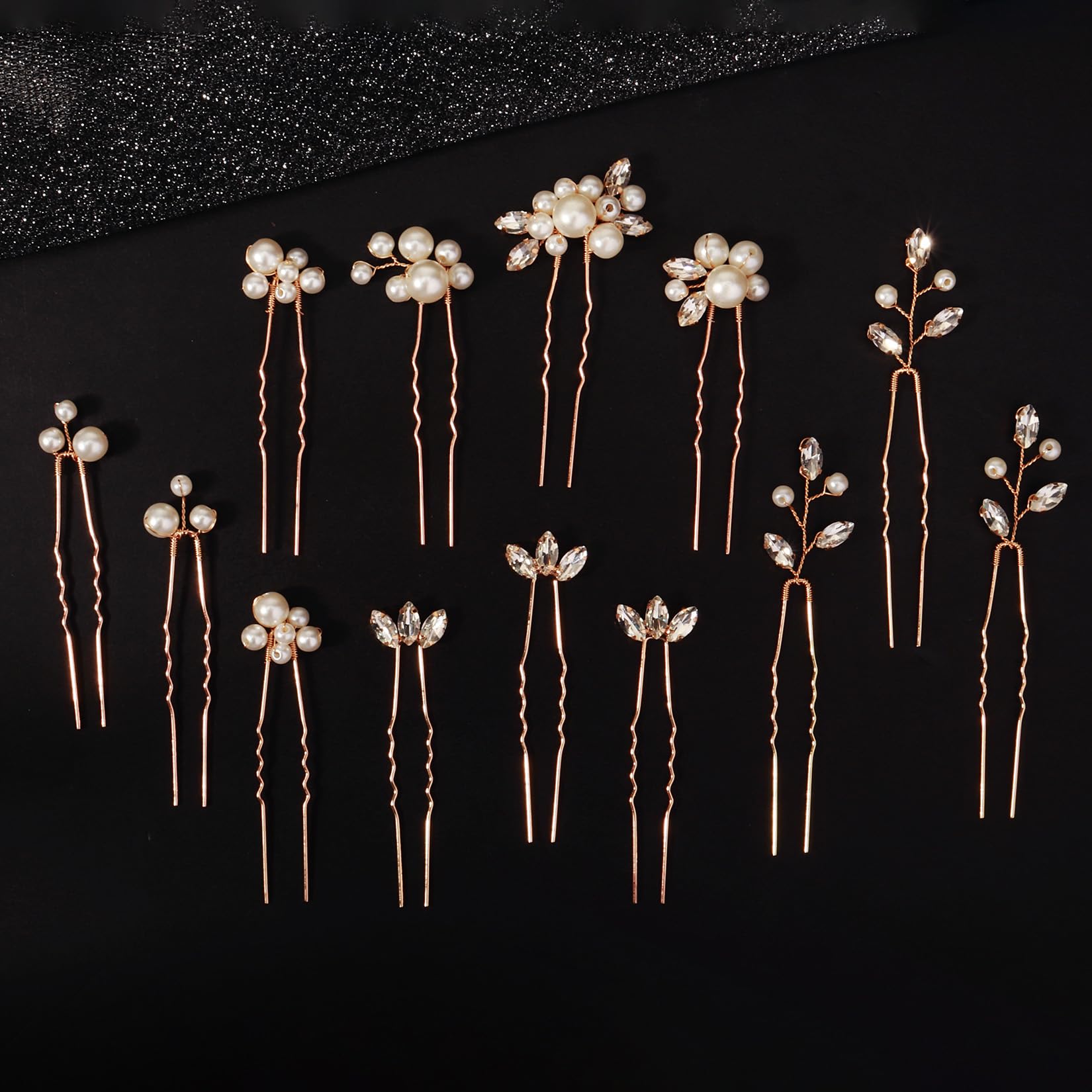 13 horquillas para el pelo de novia con cristales de perlas y diamantes de imitación, accesorio de graduación para mujer, peinados de boda