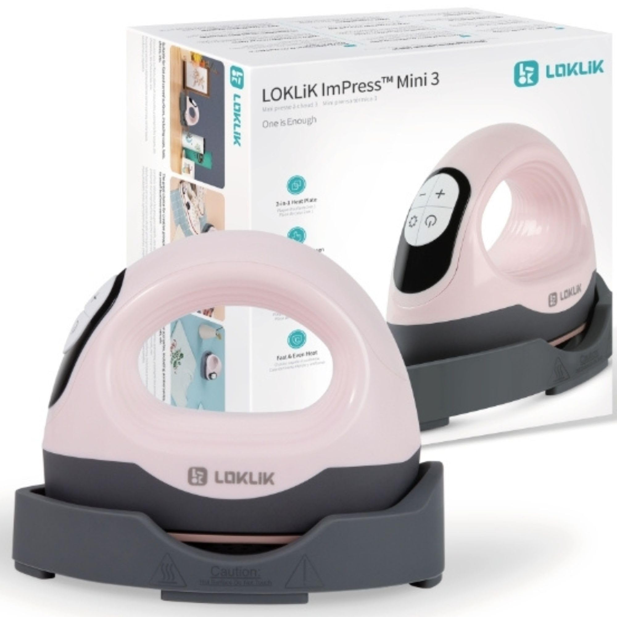 LOKLIK Impress Mini 3 - Spremiagrumi per magliette, borse, tazze, cappelli e altri tessuti, strumento manuale per decorare e fai da te, perfetto per piccoli progetti di artigianato (Rosso)