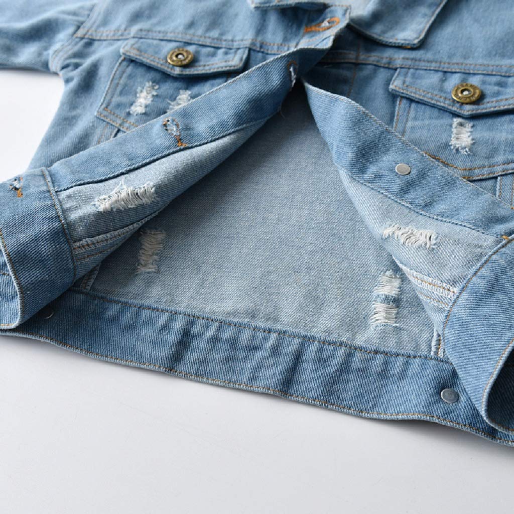 Chaqueta vaquera para niños y niñas con botones para niños pequeños - azul - 4-5 años