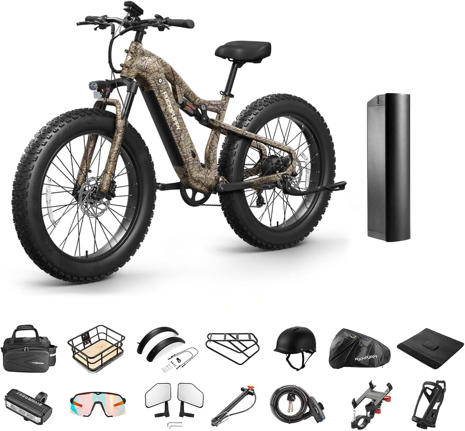 PUCKIPUPPY Labrador Pro Electric Bike, 48V 20Ah Battery, with Luxury Accessory Pack and Extra Battery, for Ultimate Cycling Experience