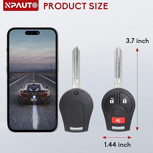 Miniatura 7 de NPAUTO Llavero de repuesto para Nissan Versa Juke Rogue Sentra Titan Armada Cube Frontier NV 2008-2015  Infiniti FX35 FX45 2003-2008 Control remoto