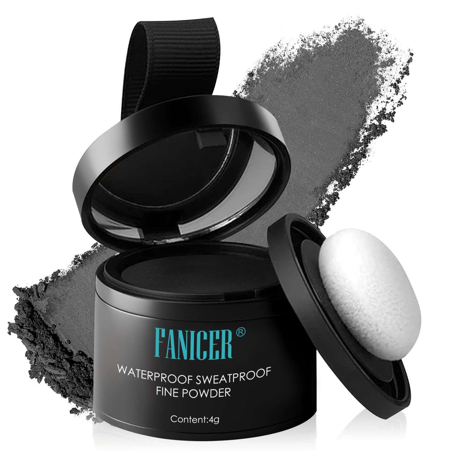 Instantly Root Cover Up Hairline Shadow Powder - Quickly Conceals Hair Loss, Eyebrows, Beard Line - Touch Up Coverage for Thinning Hair - Black