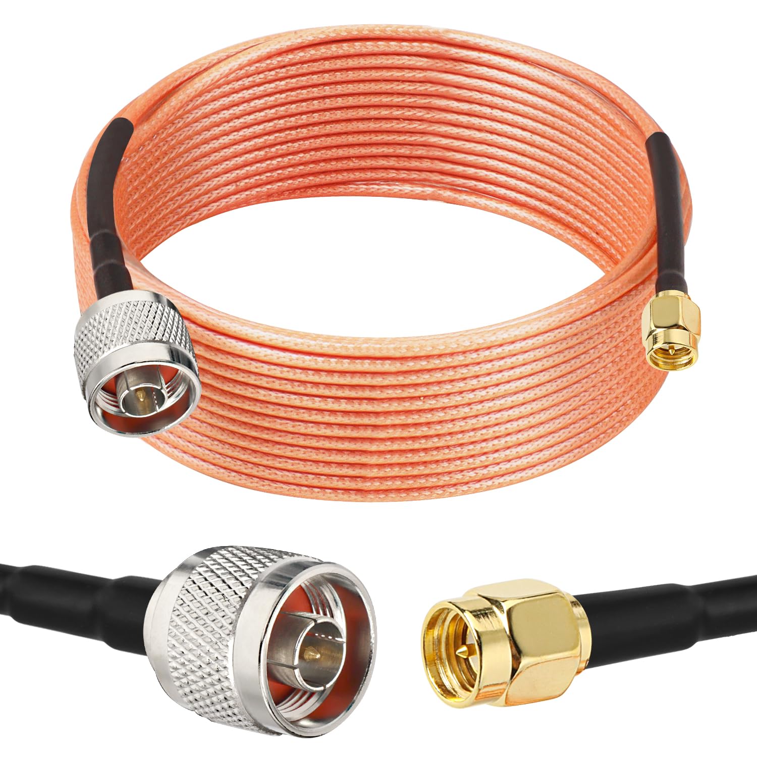 MOOKEERF Câble SMA mâle vers N mâle de 6,1 m RG316 SMA vers N 50 Ohm pour routeur WiFi, récepteur GPS, antenne, amplificateur de signal, etc