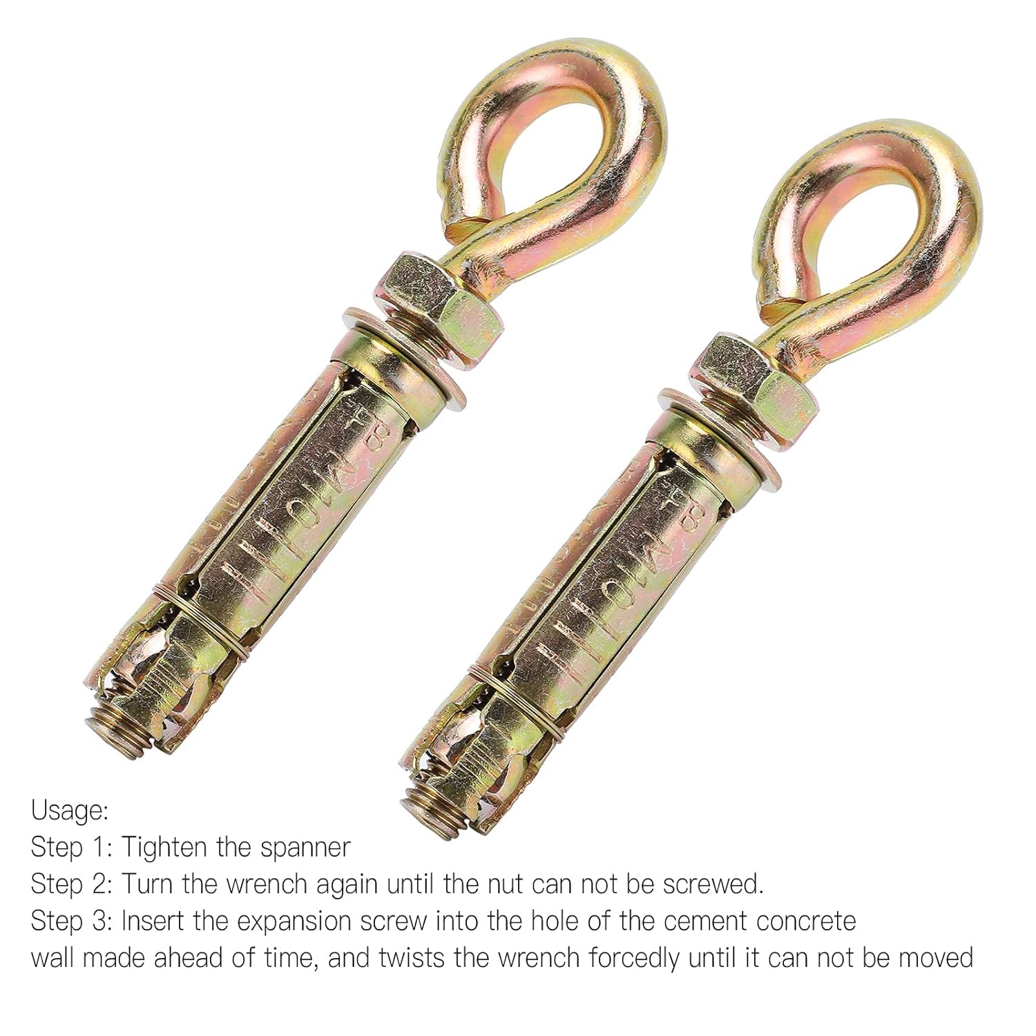 ROLLYWARE ®Expansion Bolts with Eye Ring, cm Heavy Duty Metal Anchor Fastener Eyebolt Bolt Ring Screw Closed Hook Anchor Bolt for Concrete Wall (5, M6) - Image 8 thumbnail