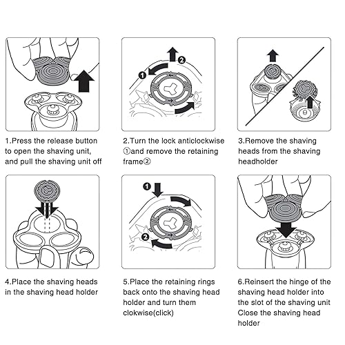 Miniatura 12 de Cabezales de repuesto HQ8 compatibles con la afeitadora Philips Norelco Aquatec, cuchillas HQ8 para afeitadoras Philips Norelco Aquatec para PT720