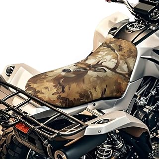 Camouflage Hunting Deer ATV Seat Cover Protector Four-Wheeler Seat Wraps Non-Slip Waterproof Compatible with Polaris Sportsman Polaris Scrambler Honda Rancher