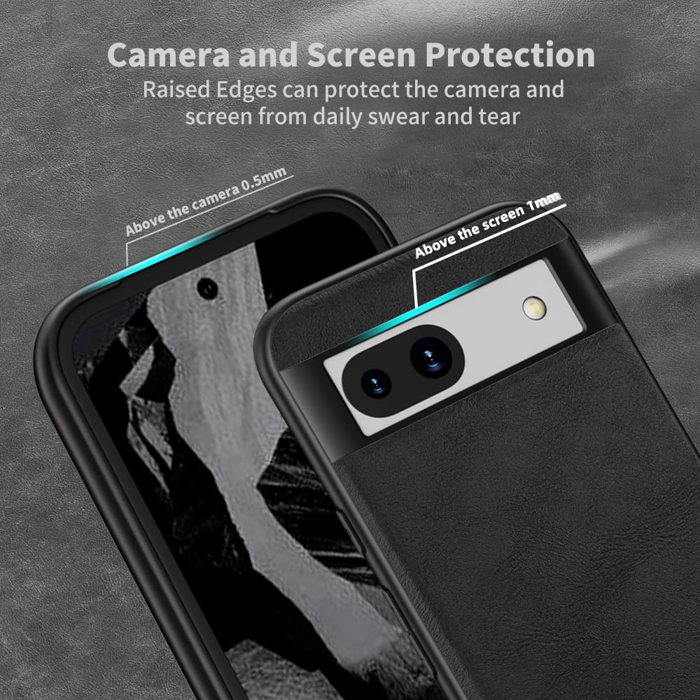 X-level Cover In Pelle Per Google Pixel 8 | Custodia Antiurto Con Guscio Rigido E Bordo Morbido | Colore Marrone