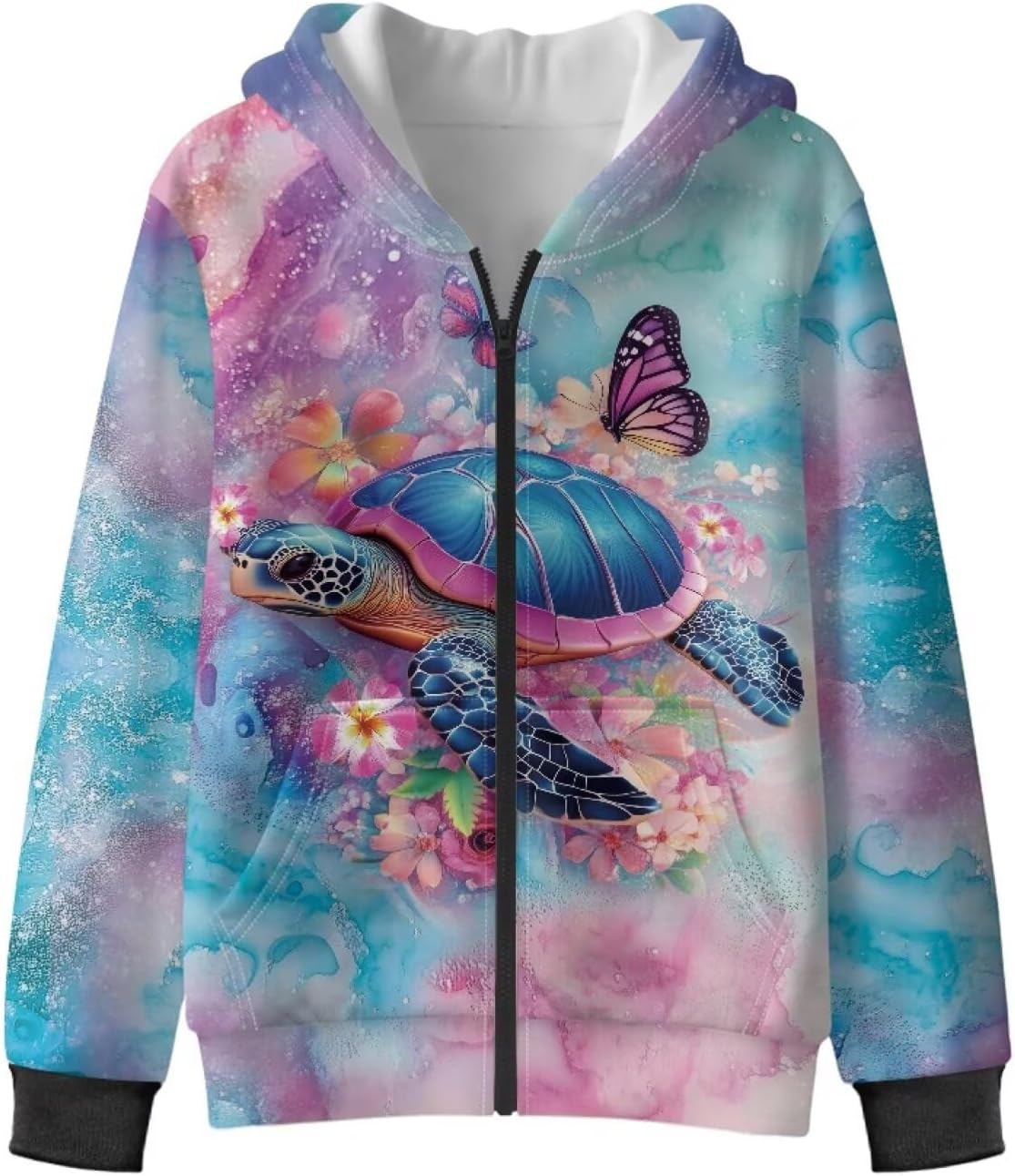 Girls Zip Up Sweatshirt Thick Hooded Jacket Oversized Hoodies for Girls 6-16 with Pockets Cute for Holiday