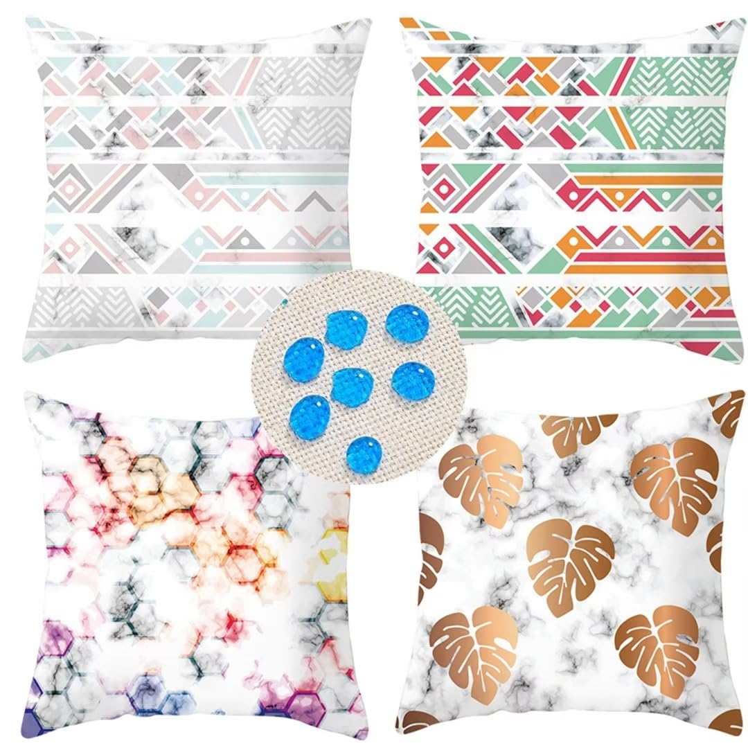 Fodere Cuscini Impermeabili 55x55cm Set 4 Federe per Cuscini Semplicità Geometrica Stampa a Doppia Faccia Cuscini Divano Decorativa Copricuscini Divano in Lino per Divano Outdoor Home Decor A310