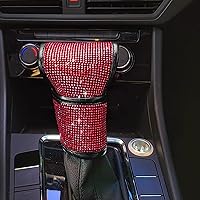 Vista 8 de Funda para pomo de palanca de cambios de automóvil, protector de piel sintética para palanca de cambios con accesorios interiores brillantes